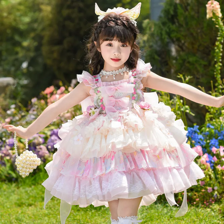 洛丽塔女童公主裙夏季新款花仙子连衣裙儿童超仙莫奈花园生日礼服
