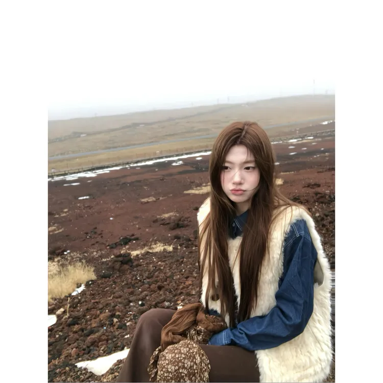 复古老钱风无袖马甲背心坎肩马夹牛仔长袖上衣西装裤休闲阔腿裤女