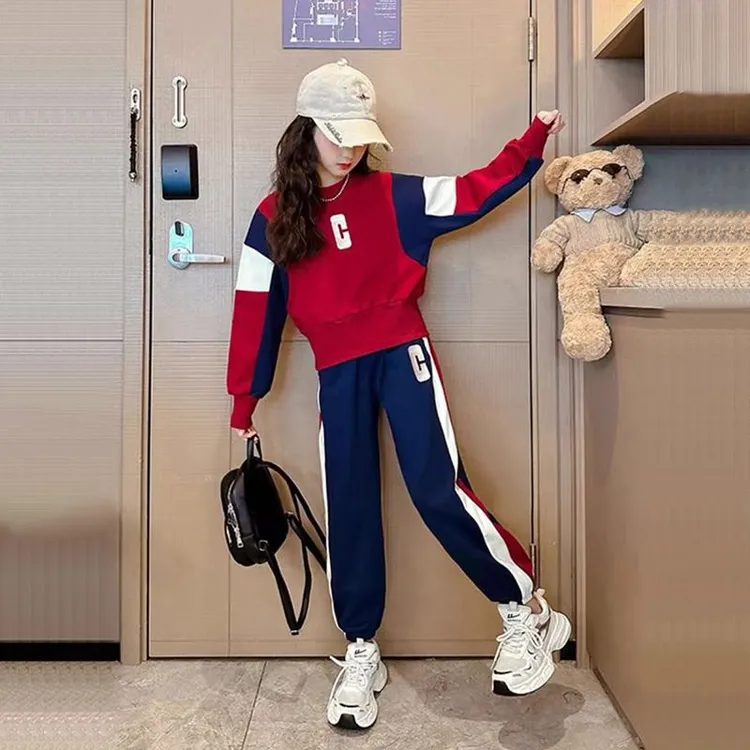 巴拉扣扣女童秋装套装儿童新款时髦洋气中大童韩版童装秋季女孩时