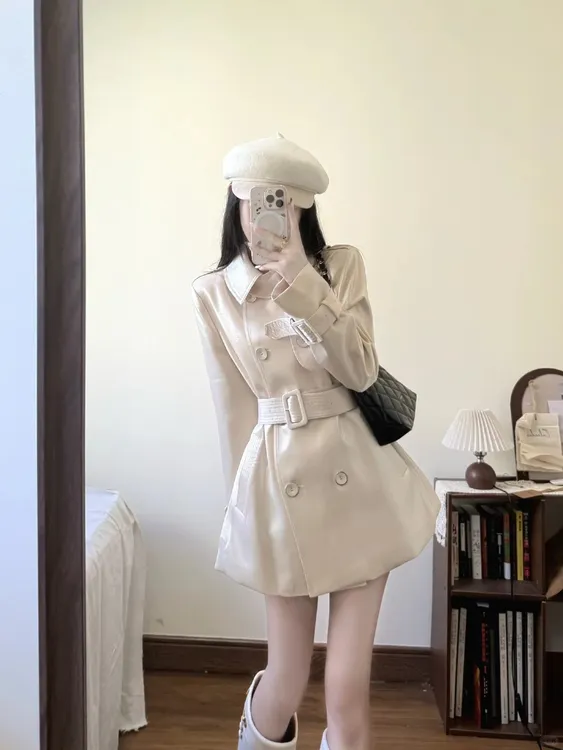 法式高级感中长款风衣女设计感小众收腰英伦风小个子短裙外套秋季