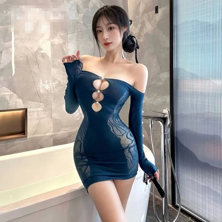 【猫薄荷】吊带款抹胸款一字领U型领连衣裙紧身长袖包臀裙纯欲