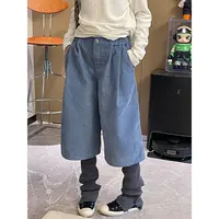 YUUKO 彩色松弛感灯芯绒坑条加绒阔腿七分裤—26189裤