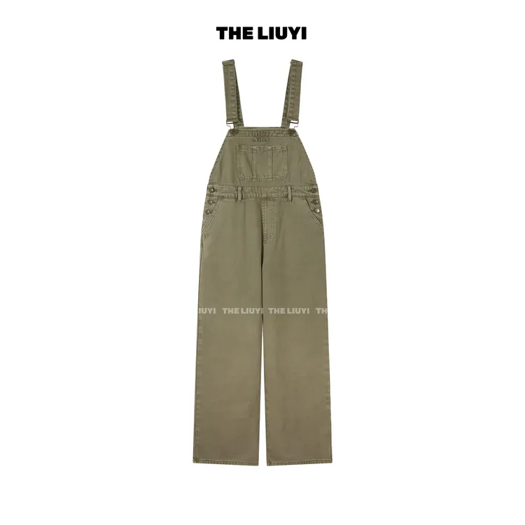 【LIUYI】时髦减龄显瘦直筒背带裤58206