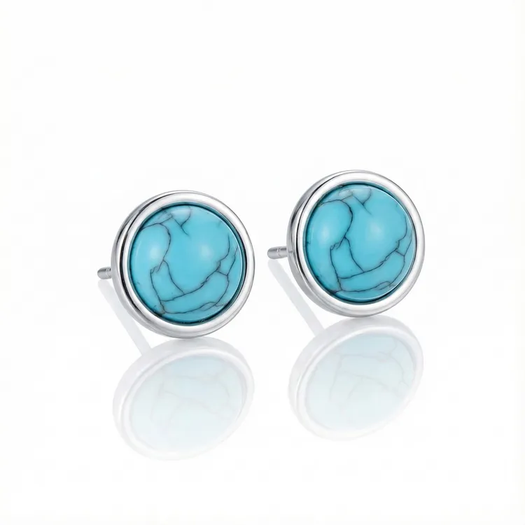 铜合金耳饰 BTSP S925银针方形绿石耳钉复古气质耳环小众文艺耳饰