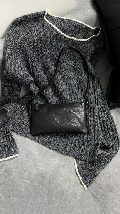 【独品定制】新品 植鞣牛皮麻将包 简约百搭信封手机包单肩腋下斜挎