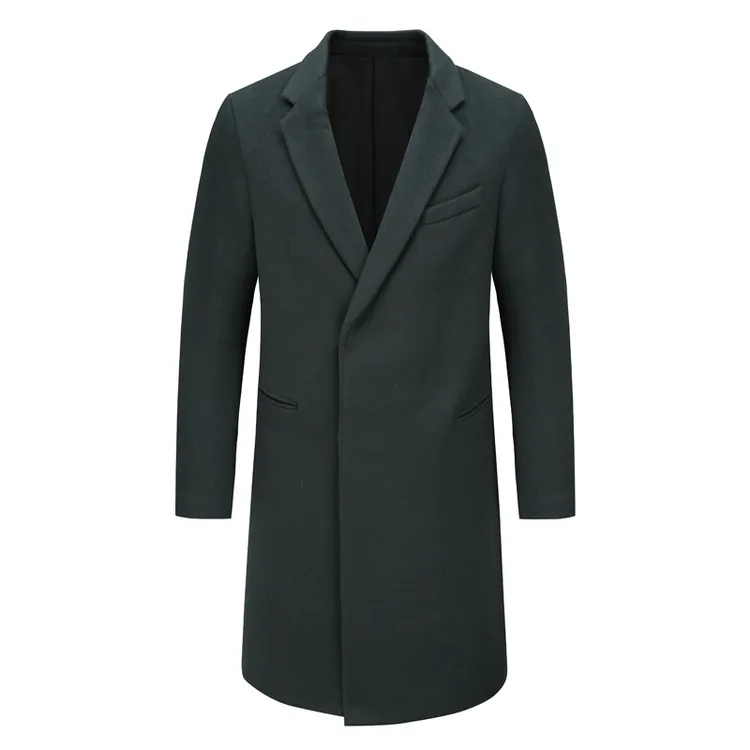 Y1599路易秋冬男式毛呢大衣直排扣保暖防风外套 时尚都市