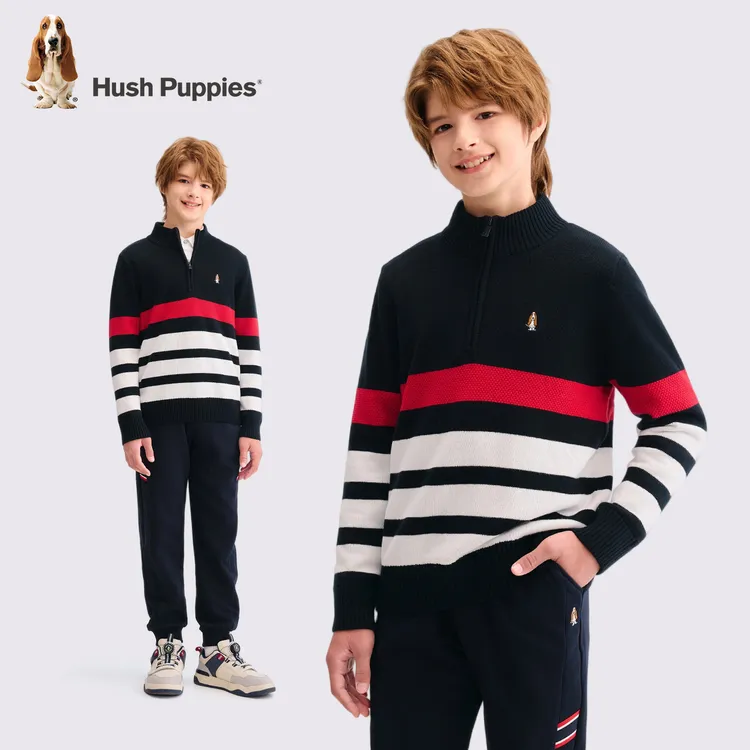 S暇步士童装秋季新款儿童汗布内里舒适柔软圆领线衣HPTDBD11CW850