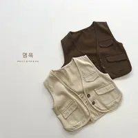 怎么搭都好看秋男童宝宝水洗棉坎肩马甲 儿童休闲款工装外搭马夹