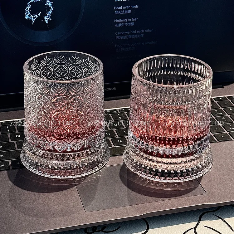 酒具套装旋转酒杯威士忌杯家用洋酒杯子轻奢高档白兰地冰球啤酒杯