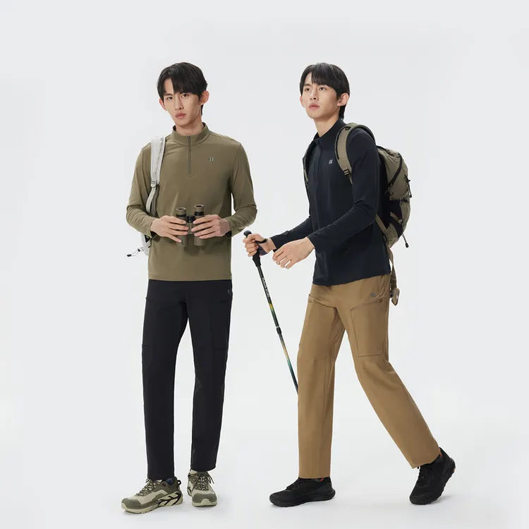 KOLON SPORT可隆秋冬新款T恤S-Functional男士半拉链长袖内搭