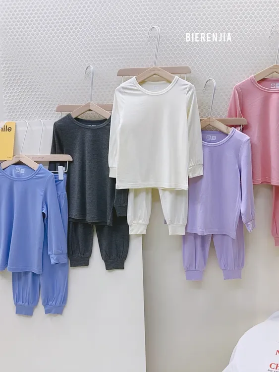 80-120儿童秋冬护肚莫代尔顺滑舒适的家居服套装