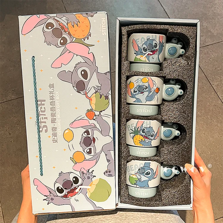迪士尼史迪仔水杯子爆款2025新款马克杯宿舍家用咖啡杯子新年礼物