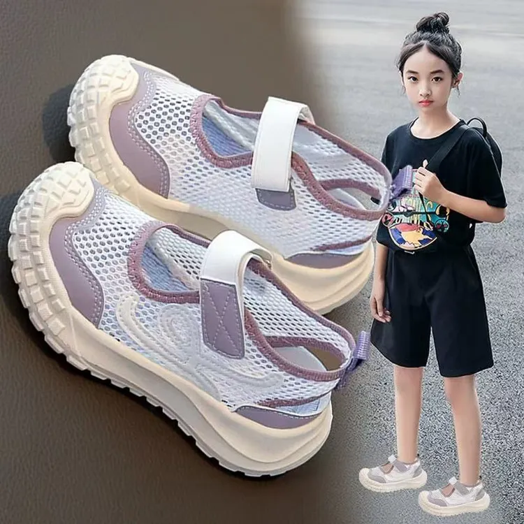 儿童凉鞋2025女童运动休闲宝宝夏季透气软底时尚百搭镂空防滑韩版