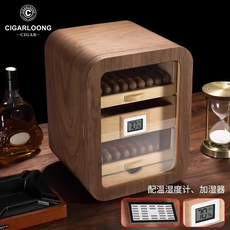 茄龙雪茄盒雪茄柜西班牙雪松木雪茄保湿盒时尚弧形烟盒CH-24DI1