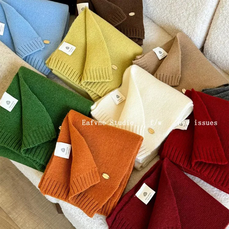 多巴胺羊毛冬日100%WOOL围巾女秋冬季2025新百搭保暖围脖情侣围巾