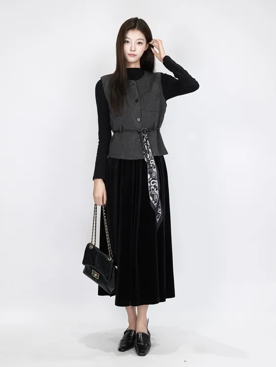 【NEW】时尚百搭显瘦里外长套裙