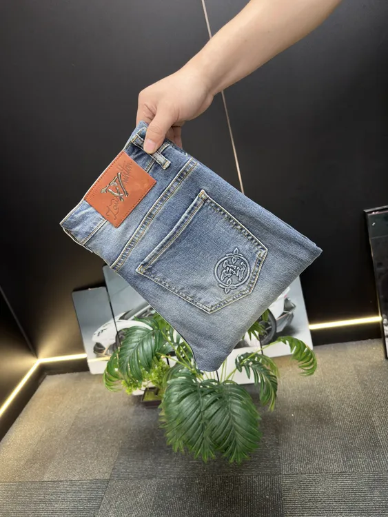 【BT专属】夏季新款薄款经典蓝高端轻奢男士牛仔裤弹力修身小直筒