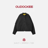 OUDOCKEE 鸥鸥 【鸭梨】韩系简约圆领百搭立领外套 JACE824T