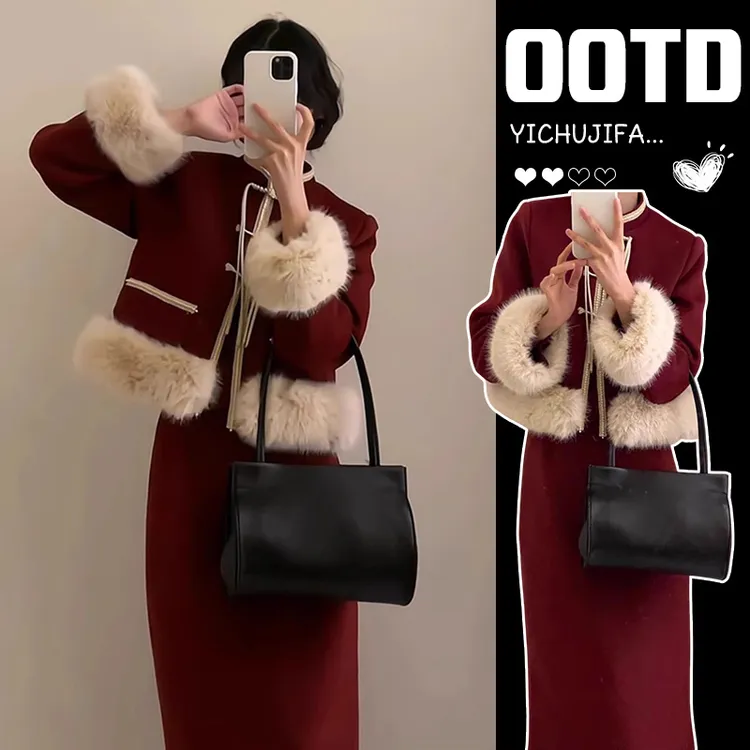 早春秋冬季2025新款女富家千金小香风套装伴娘服礼服订婚新娘回门