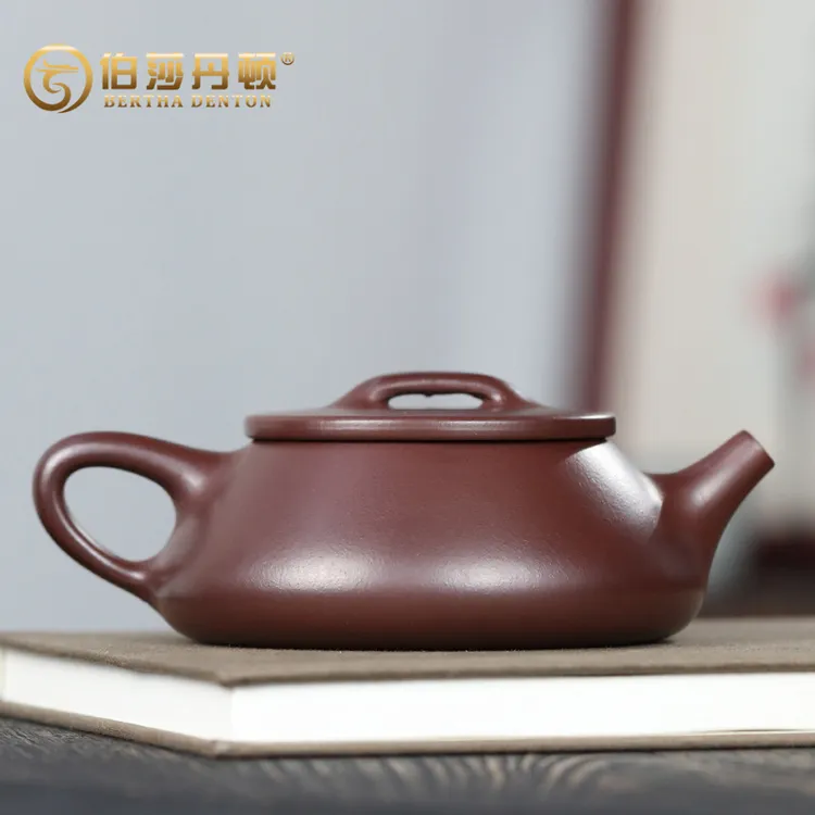 BERTHA DENTON/伯莎丹顿凤鸣竹韵紫砂壶宜兴手工原矿石红纳瓢茶壶