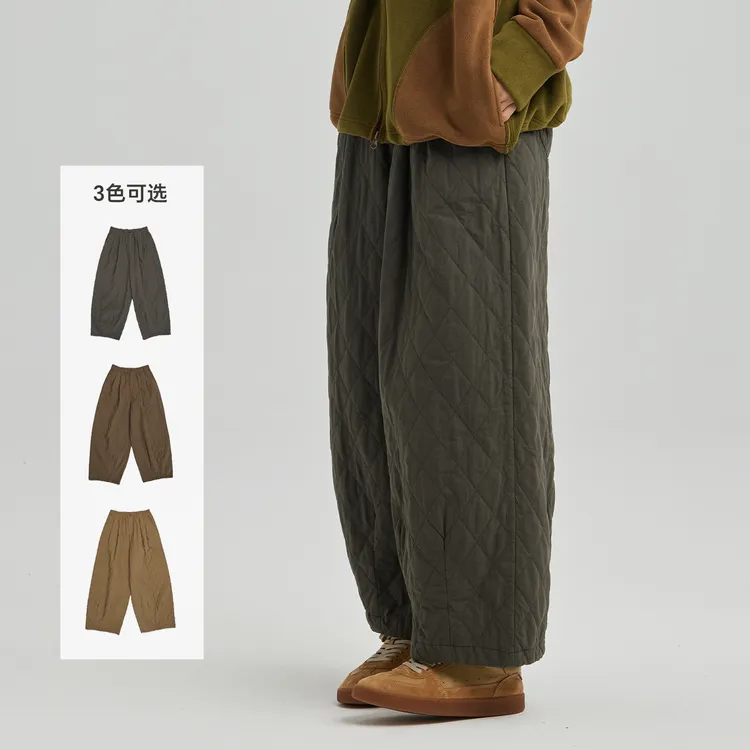 无色无味复古棉裤女款2025纯棉布松紧腰休闲宽松直筒裤子