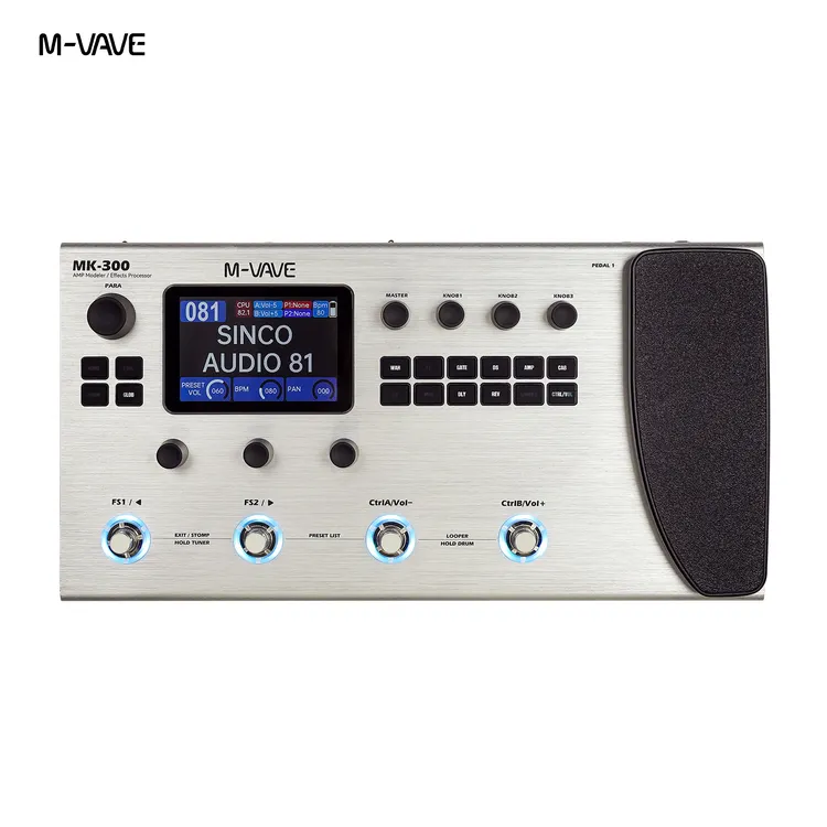 M-VAVEMK300吉他贝斯效果器LOOPER,鼓机效果器手机电吉他电脑APP