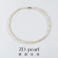 【尊鼎珍珠】S925银海水珍珠中国南珠混彩糖果色项链6-7mm