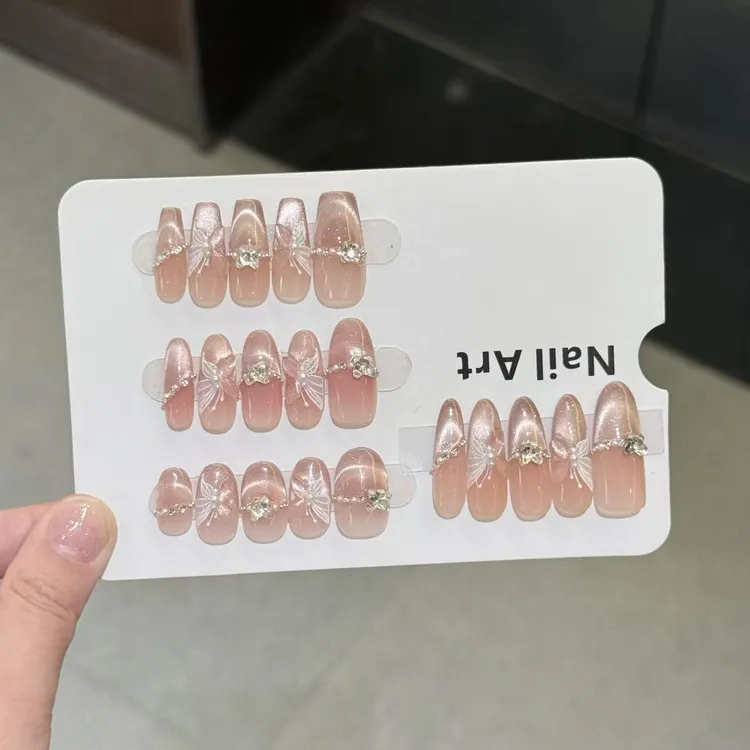 【蝶舞】纯手工渐变四季流行小众高级穿戴甲片2025新款高级感秋冬