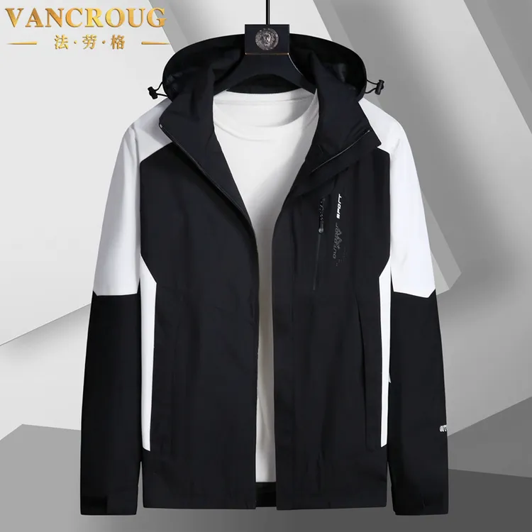 VANCROUG/法劳格夹克男士秋冬季户外防风防水加肥加大冲锋衣外套 