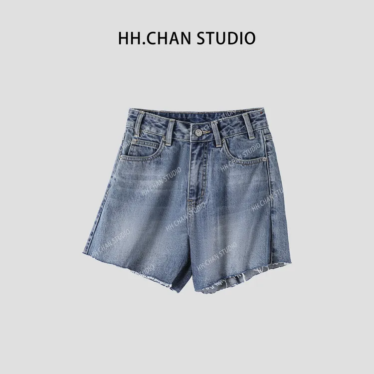 HH.CHAN“牛仔热裤”100%棉定制水洗牛仔短裤HH52T37750