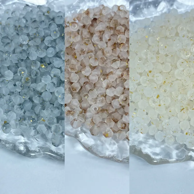 【4mm磨砂洒金菱形晶晶】尖晶 定制磨砂洒金 仿水晶 手工DIY串珠