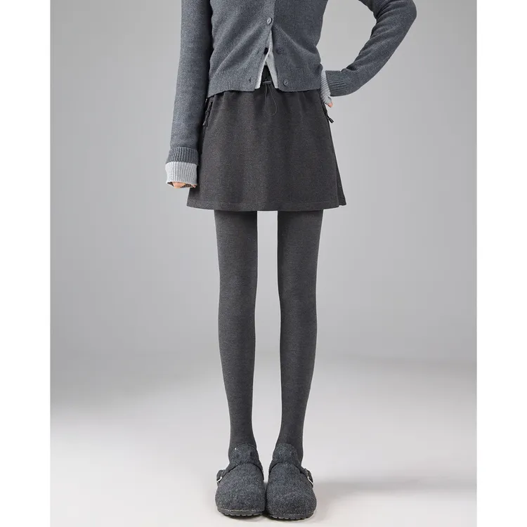 咖啡美式工装半身裙裤女秋冬防走光毛呢包臀裙小个子遮跨a字短裙