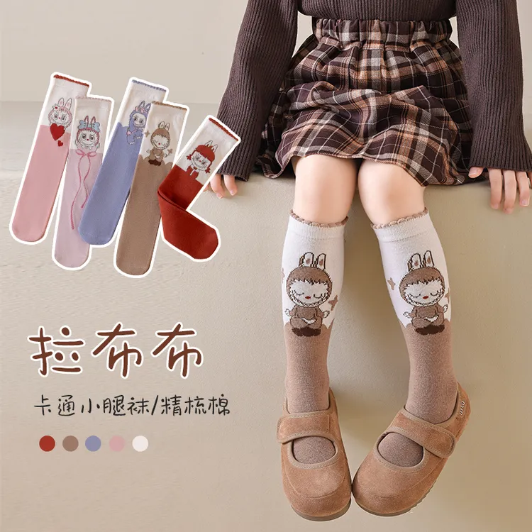 卡通潮流袜春秋季A类女袜子ins甜美花边堆堆袜中长筒棉袜日系百搭
