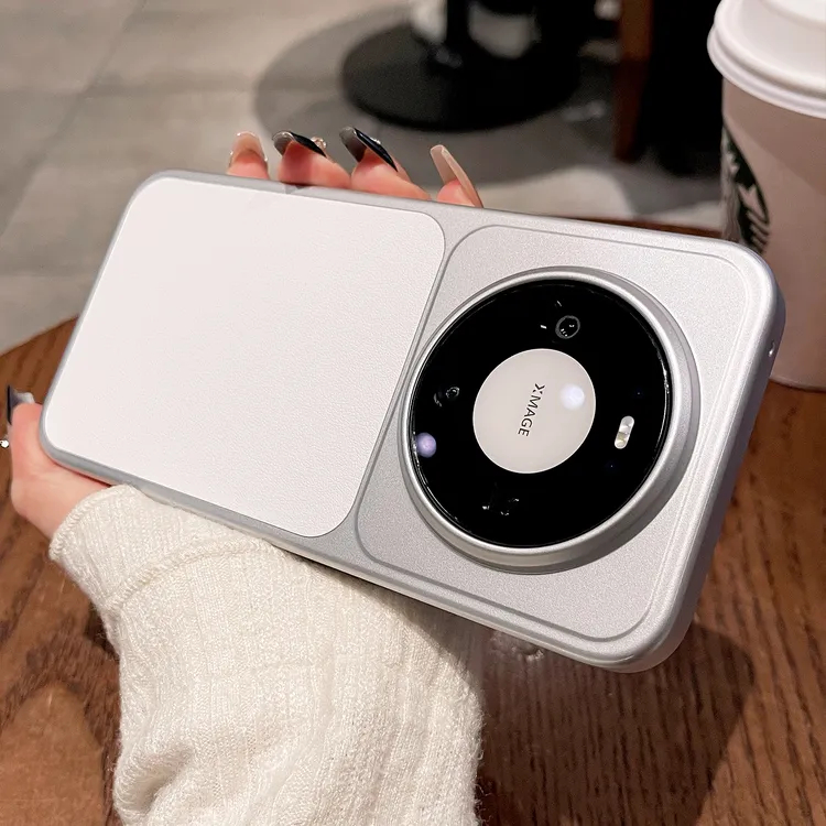 拼接素皮内置磁吸适用华为Mate80手机壳新款70大孔60pro磨砂壳男