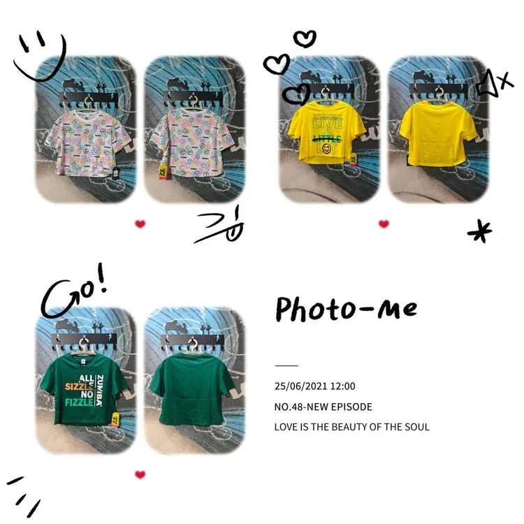 尊巴2025新款运动短袖全棉黄色绿色满印仿棉上衣女款ZUMBA现货