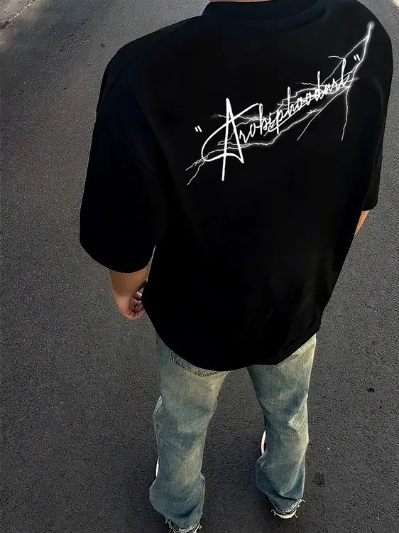 重磅美式街头潮牌短袖t恤男宽松潮流高街vibe男生短袖纯棉上衣T恤