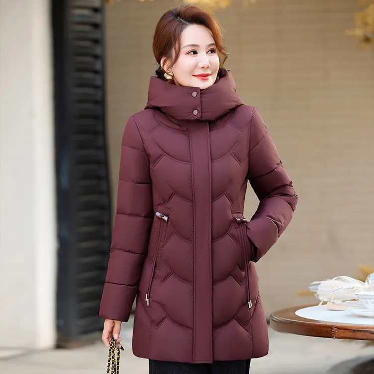 中老年冬装加绒加厚外套修身显瘦棉服大码200斤棉衣妈妈冬季棉袄