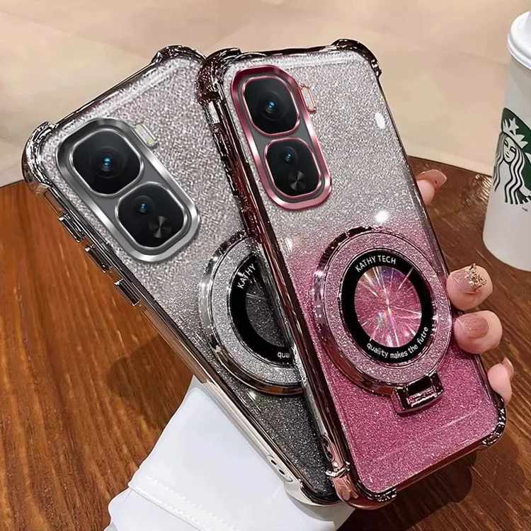 适用iqooNeo11手机壳v2520a软壳镜头膜全包防摔女潮闪粉磁吸支架.