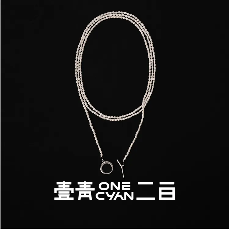 ONECYAN 吊坠925银 《珂光》纯银OT扣长链叠戴项链115cm