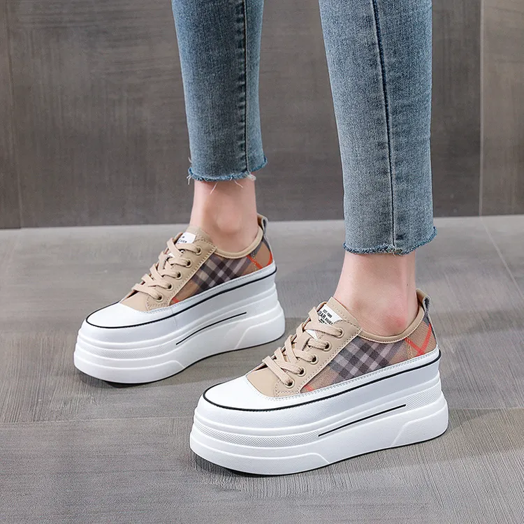 夏季厚底松糕内8cm透气镂空网面小白鞋女韩版休闲运动鞋网鞋