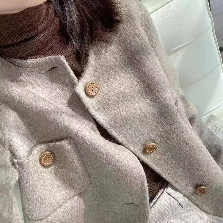 美拉德小香风外套女秋冬2025新款时髦复古显瘦小个子加厚毛呢上衣