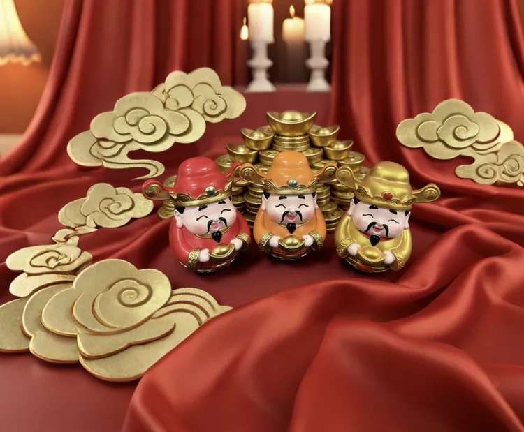 八方来财摆件不倒翁国潮八方来财桌面摆件卧室办公室客厅工位