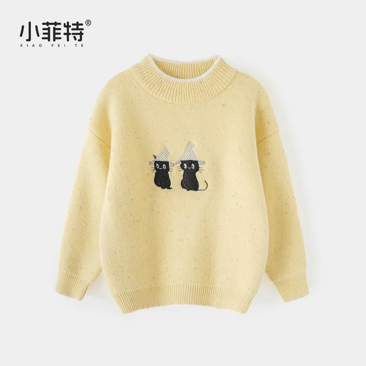 小菲特女童冬装加厚针织衫儿童休闲上衣中大童保暖毛衣MFYD57555