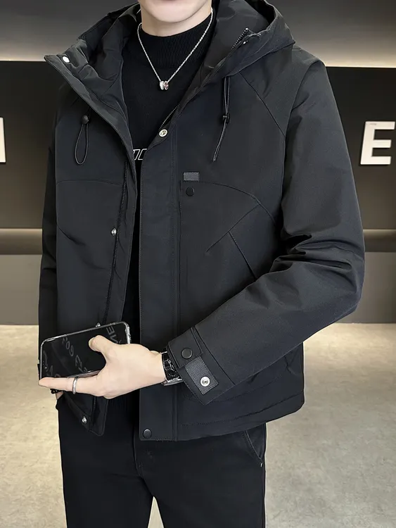 冬季2025新款男士连帽棉衣男潮高级感痞帅休闲百搭工装夹克外套男