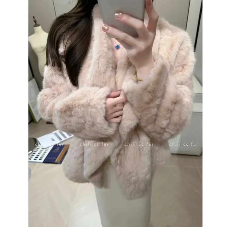 人造皮草 ZUOMAN【柔雾奶兔】温暖冬日必备软糯干净舒适小湖羊外套
