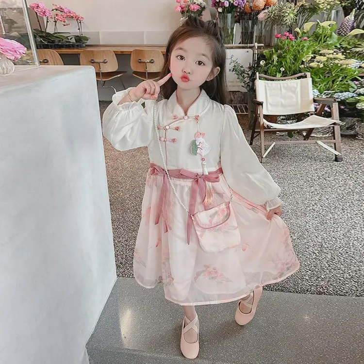 连衣裙女童秋装新中式旗袍女宝宝春秋款2025国风汉服秋季儿童裙子