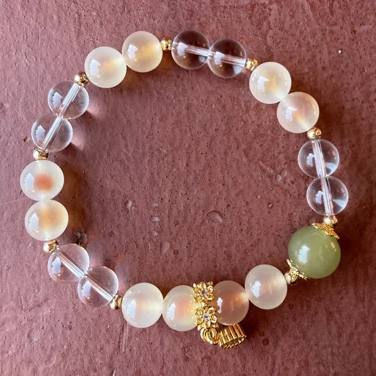 非金属仿水晶手链 【洛阳白马好物】新中式溏心水晶转运招财手串