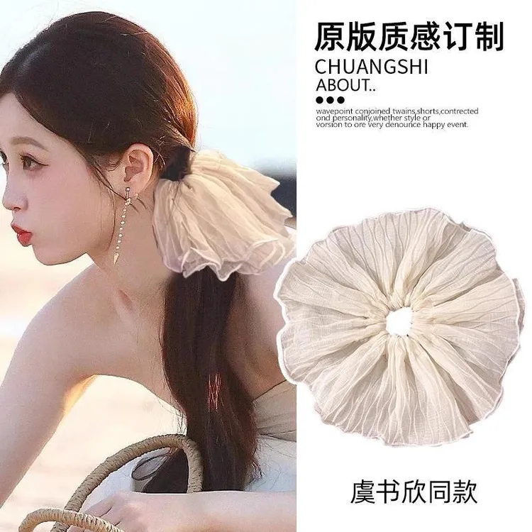 网红同款大肠发圈韩系高级感头绳绑头发女2025新款褶皱超大发绳