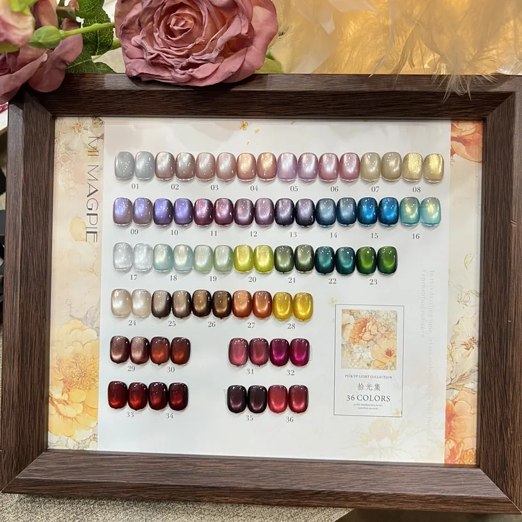 【拾光集】2025年秋冬新款猫眼甲油胶流行百搭玻璃珠瓶装美甲店套装