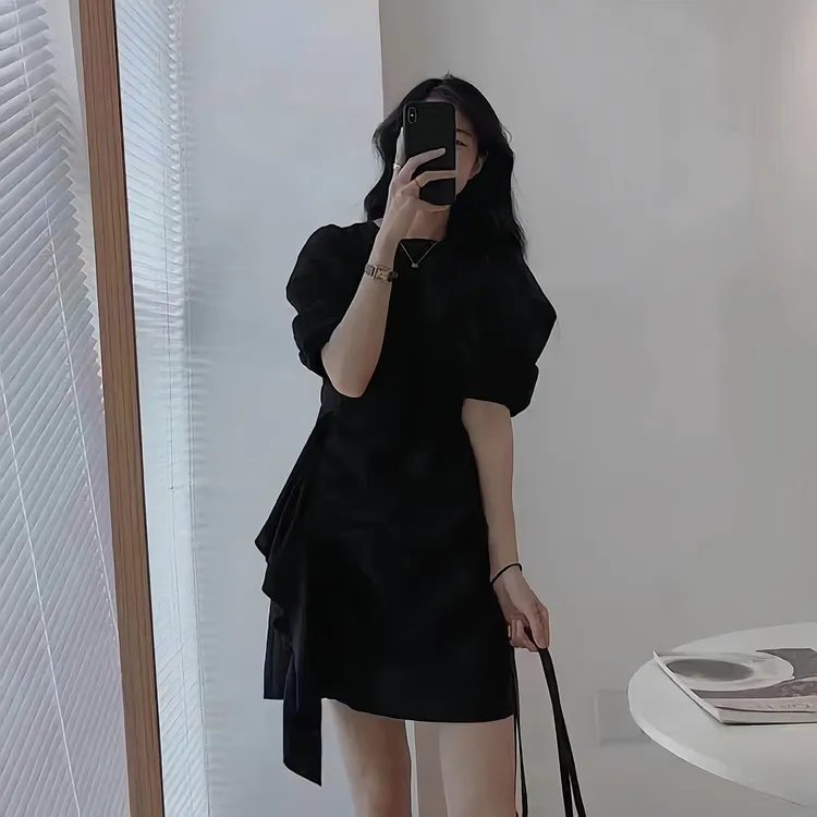 大码女装连衣裙洋气2025夏季新款显瘦夏装短袖A字裙减龄遮肉裙